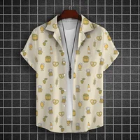 Hawaiian Shirt For Men 3d Beer Printed Short Sleeve Shirts Beer Party Shirt Tees Summer Casual Tops Loose Oversized Men Clothing 2