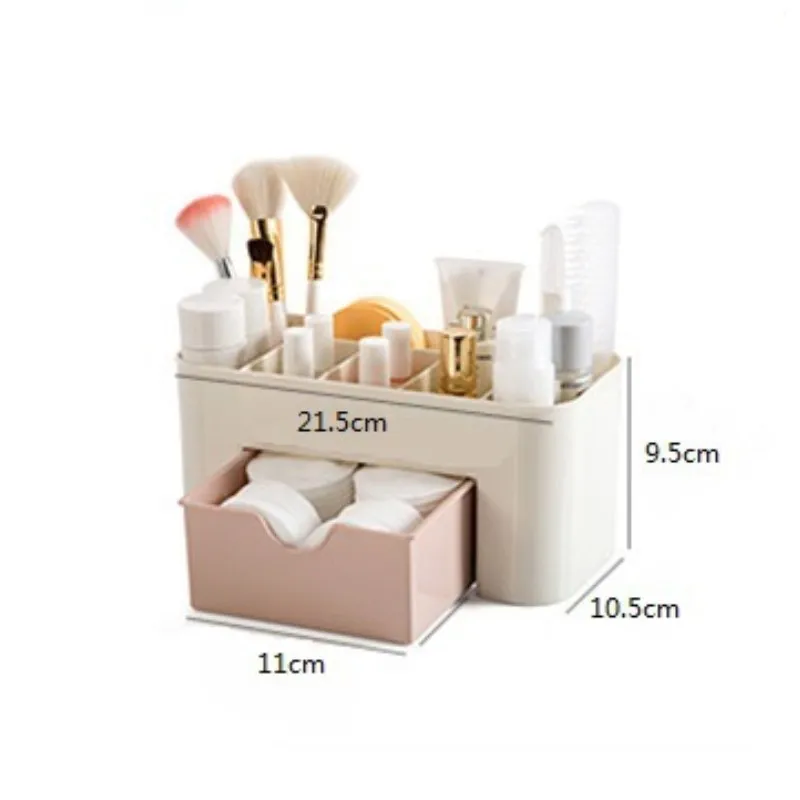 Plastic Drawer Makeup Storage Box Dormitory Finishing Shelf Cosmetics Skin Care Dressing Table Desktop Stationery Box 6