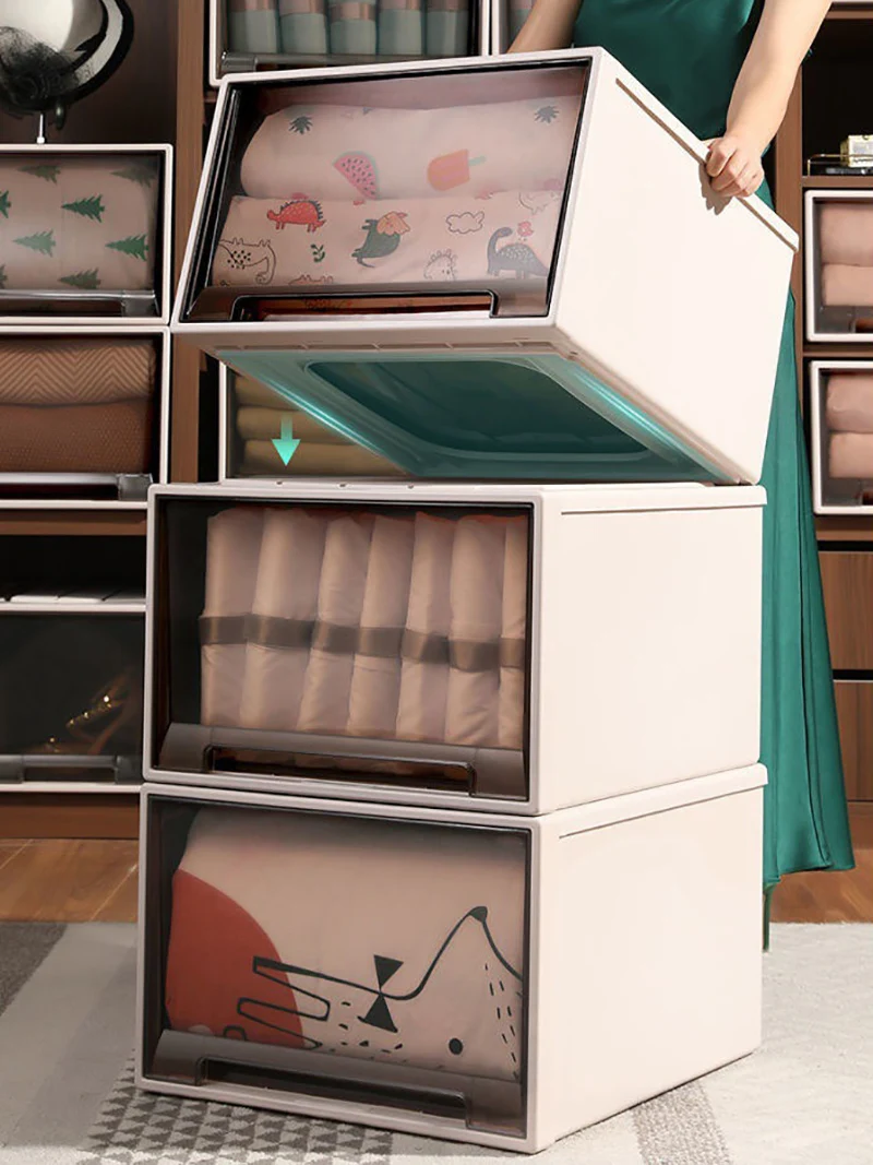 Large Closet Storage Drawer Box Plastic Drawer for Clothes Stackable  Wardrobe Sundries Organizer Household Cabinet Storage Bins - AliExpress