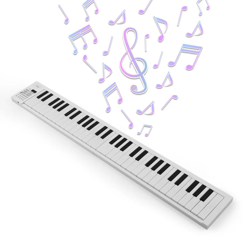 61-Key Foldable Electronic Piano Keyboard LED Display Rechargeable Battery for Beginners electronic musical instrument