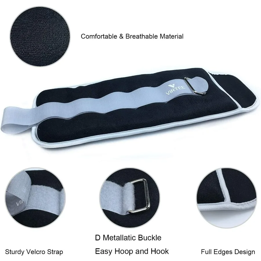 10 lbs pair (5 lbs each) Ankle/Wrist Weights for Women, Men, Kids - Arm Leg Weights Set with Adjustable Strap - Running, Jogging