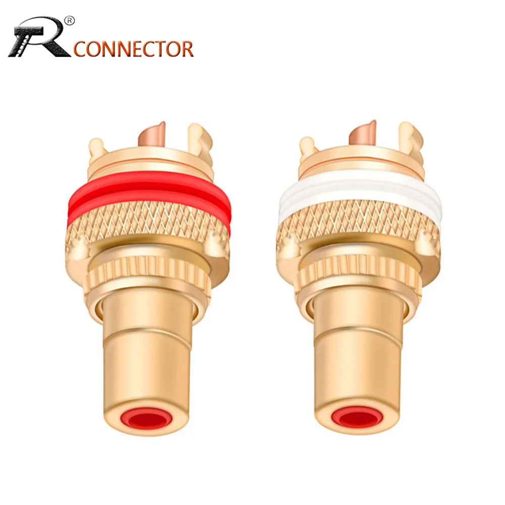 Jack Terminais de Alta Fidelidade Pom Isolamento High-end Rca Soquete Adaptador av Terminal Phono Conector Ouro Ródio Cobre Vermelho Peças Pares