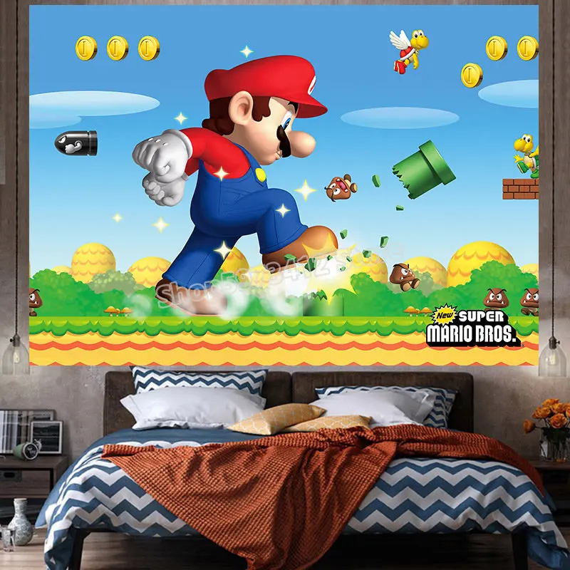 SuperMarioWallHangingAnimeTapestryAestheticHomeDecorMario