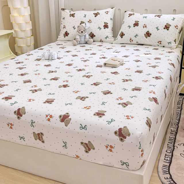 Drap-housse imprimé en microfibre pré-lavage ultra doux avec taies d'oreiller – Protecteur de matelas, hypoallergénique, facile d'entretien 2