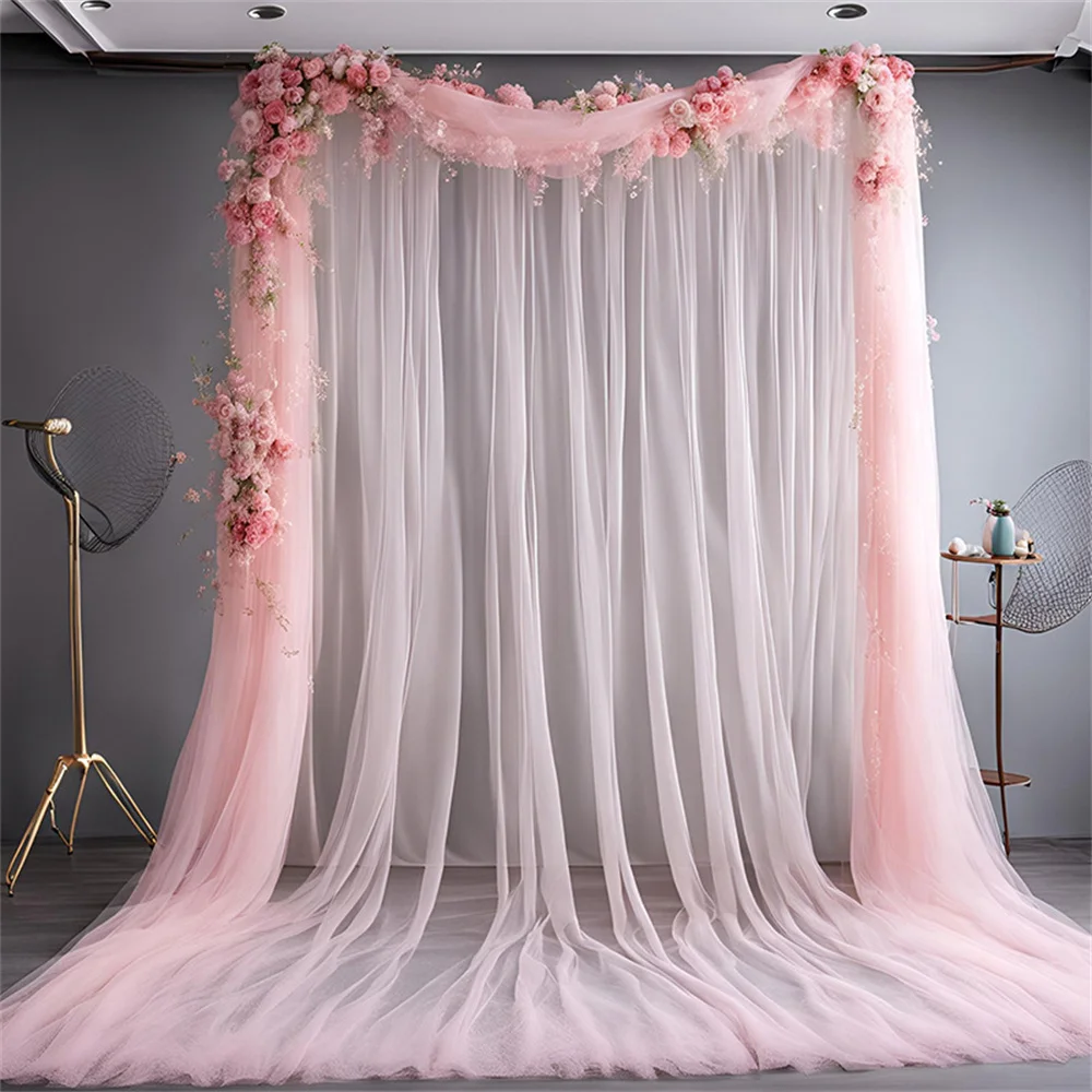 1–10M Sheer Wedding Tulle Backdrop Curtains for Party & Photography 1
