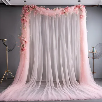 1–10M Sheer Wedding Tulle Backdrop Curtains for Party & Photography 1