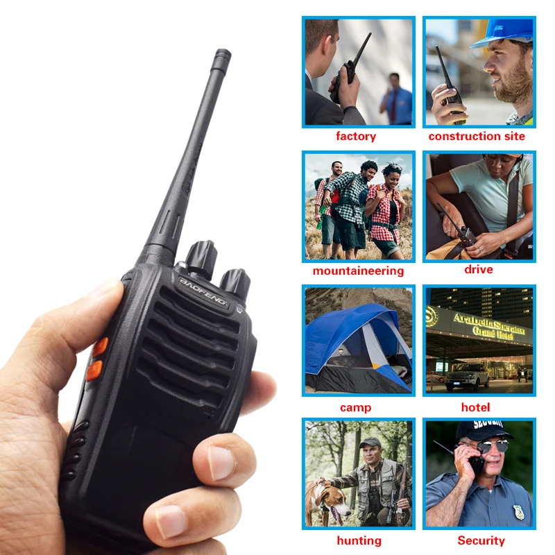 baofeng 888S walkie talkie profesional  Two way radio long range Wireless set radio uhf communicator 400-470MHz 16CH radio 2pcs