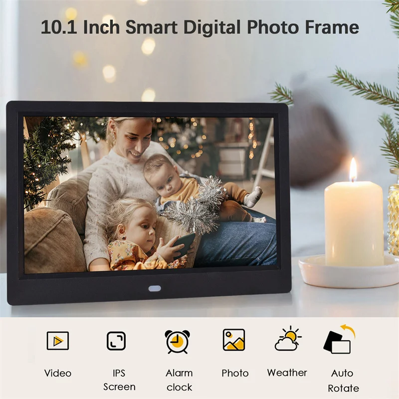 

10.1 inch TFT LCD Digital Photo Frame 1024*600 HD Ultra-Thin LED Electronic Photo Album Picture Music Movie Home Decor Gifts