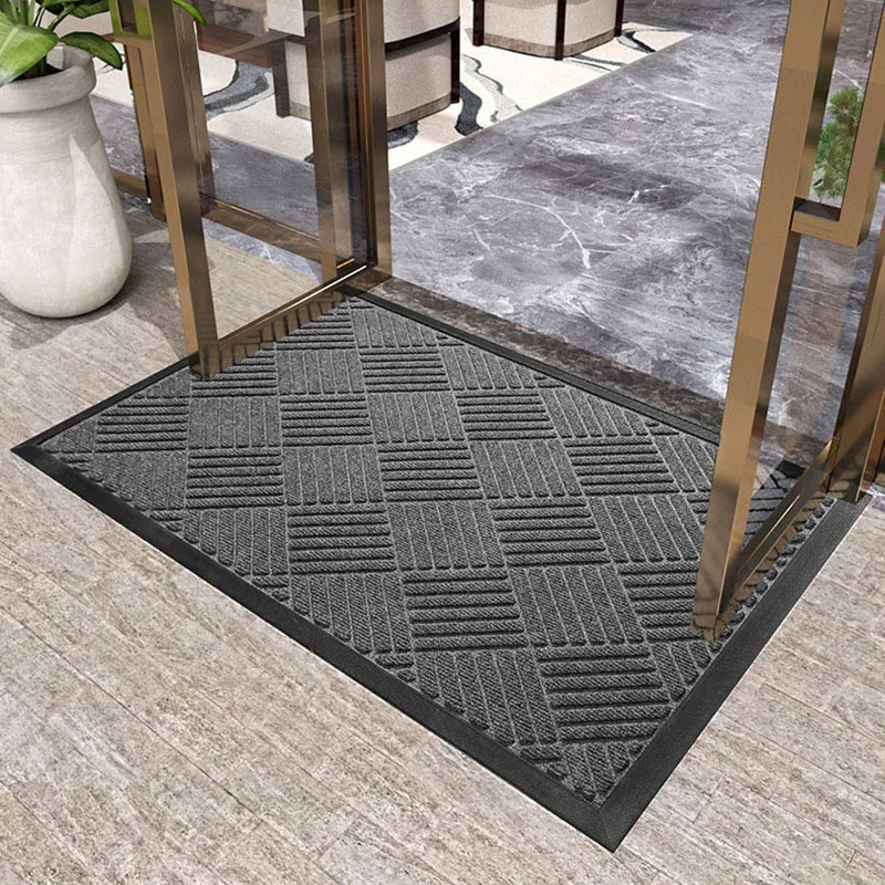 Rubber Outdoor Mat Easy To Clean Dirt Resistant Doormat Shoe