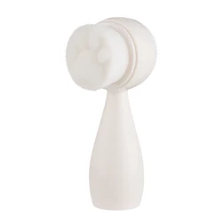 Dual - Action Ultra Soft Facial Cleansing & Exfoliating Brush (White)
