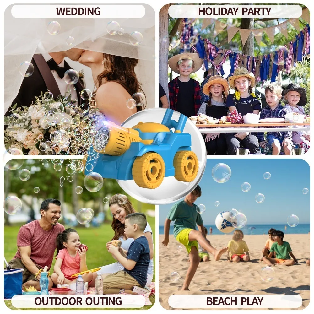 

Wedding Tank Design Fully Automatic Electric Blow Bubbles Bubble Car Hand Push Bubble Machine Children'S Toys