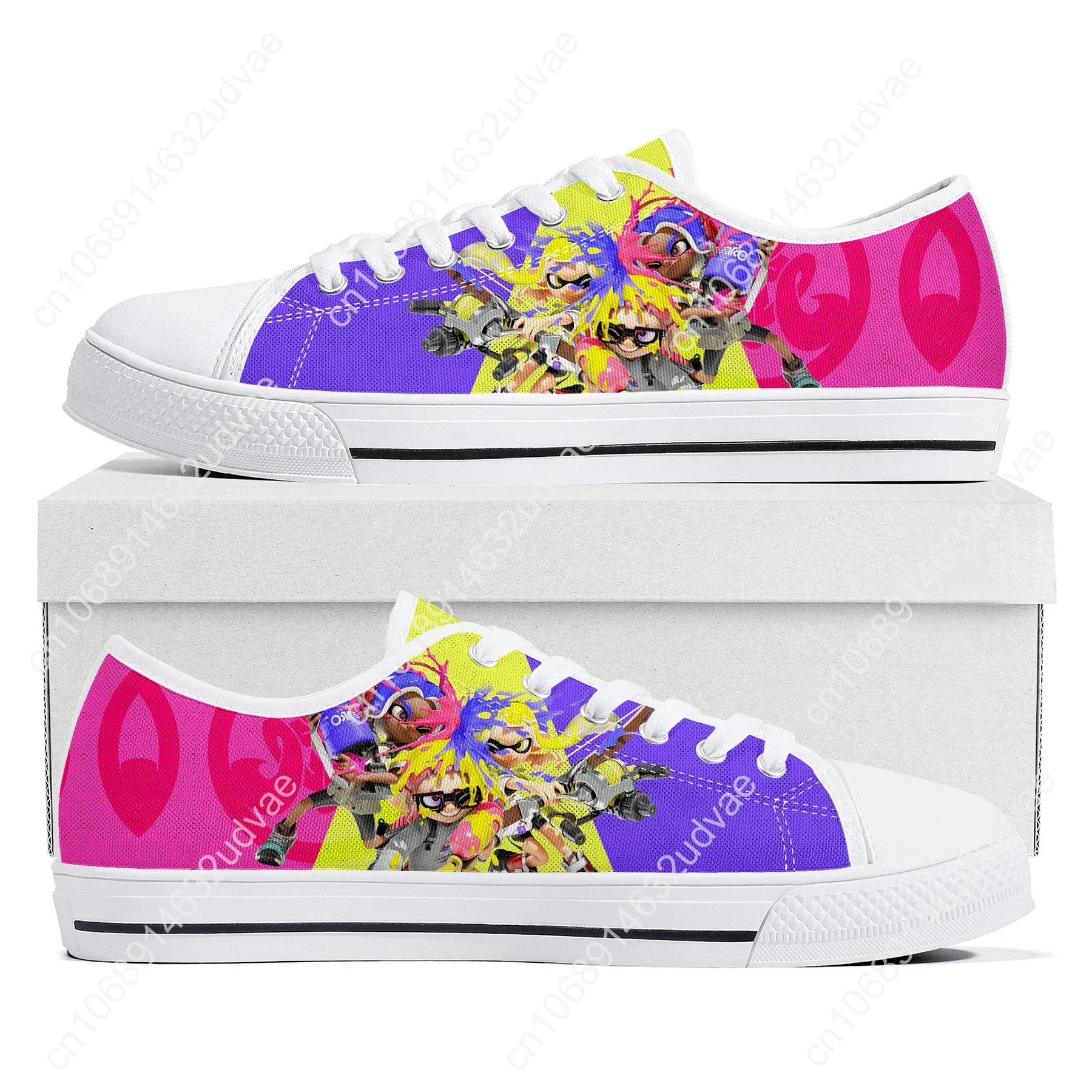 Splatoons Game Low Top Quality Sneakers Mens Womens Teenager High Quality Canvas Sneaker Casual Couple Shoes Custom Shoe
