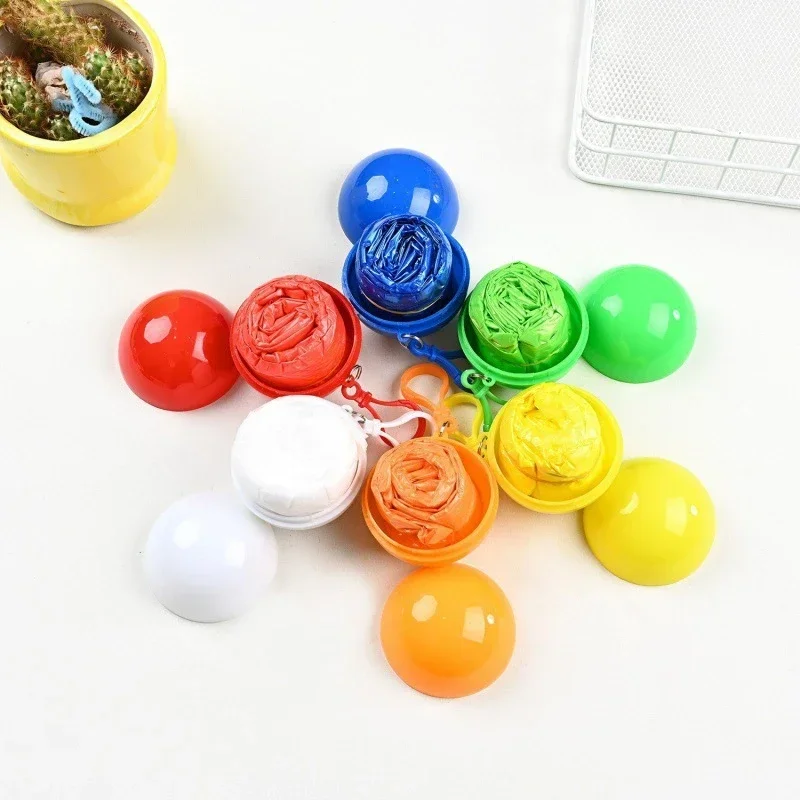 1/5 Random Disposable Raincoat Portable Waterproof Compression Ball Pocket Raincoat Outdoor Travel Hangable Poncho Camping Gear
