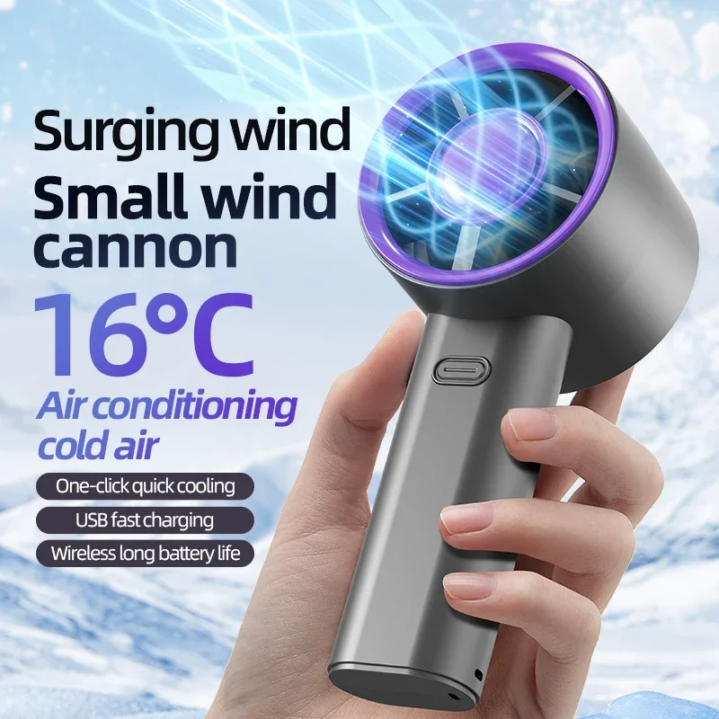 Silent High-Speed Air Cooling USB Mini Handheld Fan Strong Breeze Fast Charging Portable Fan Personal For Travel Outdoor 2025