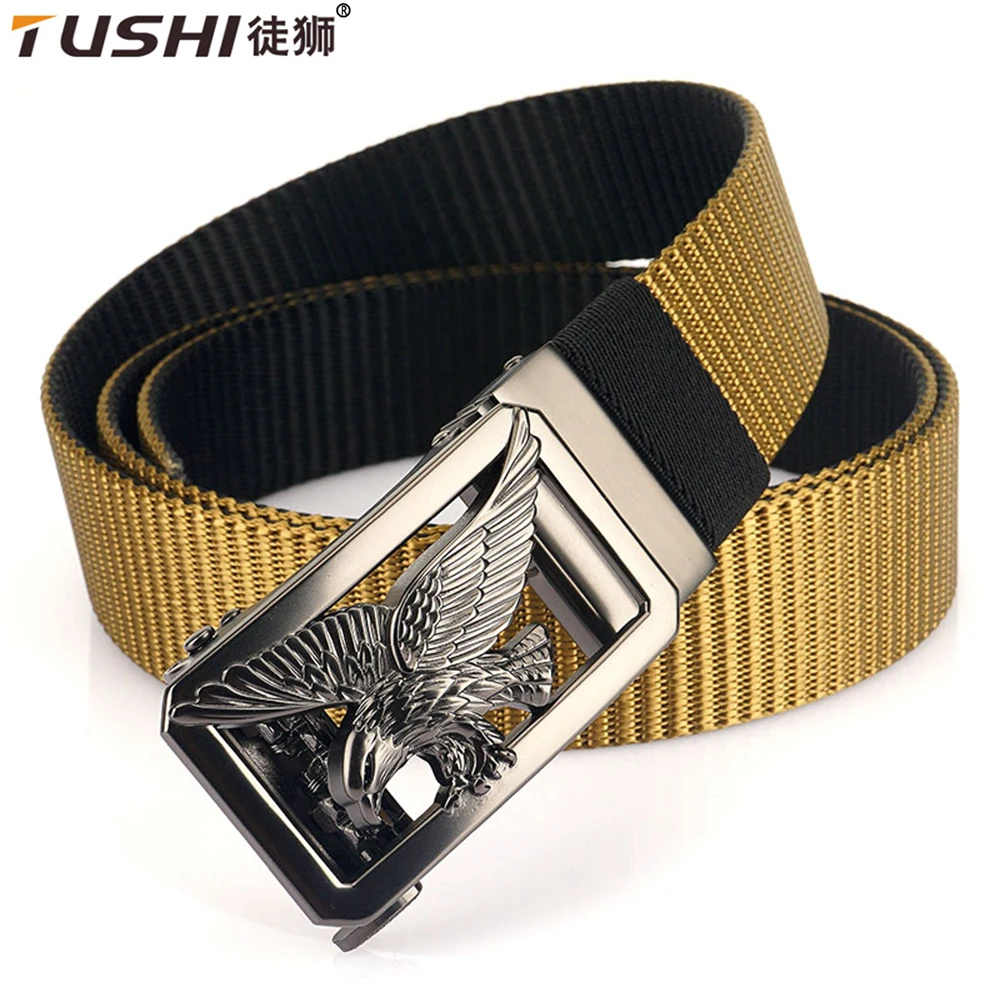 TUSHI New Automatic Buckle Nylon s For Men Business Fashion Canvas Designer Casual Trousers Wearable Breathable Men's Belt