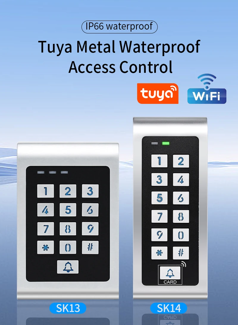 Tuya Wifi Metal Case Access Control Keypad Backlight Anti-Vandal Temporary Passw