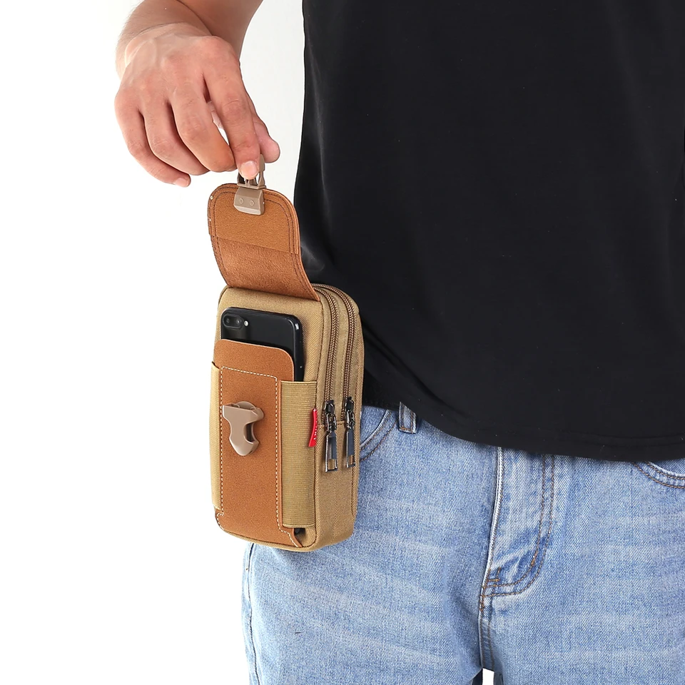 Men Tactical Molle Waist Bag Lightweight Phone Pouch