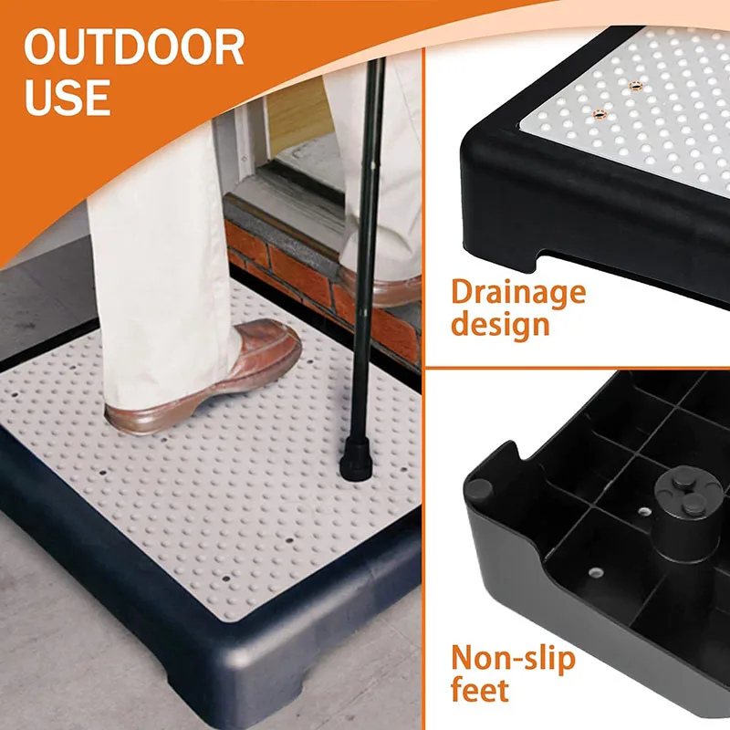 One Step Stool for Children, Adults and Seniors - Anti-Slip Rubber, Portable & Sturdy 200 kg Platform for Indoor, Outdoor Use