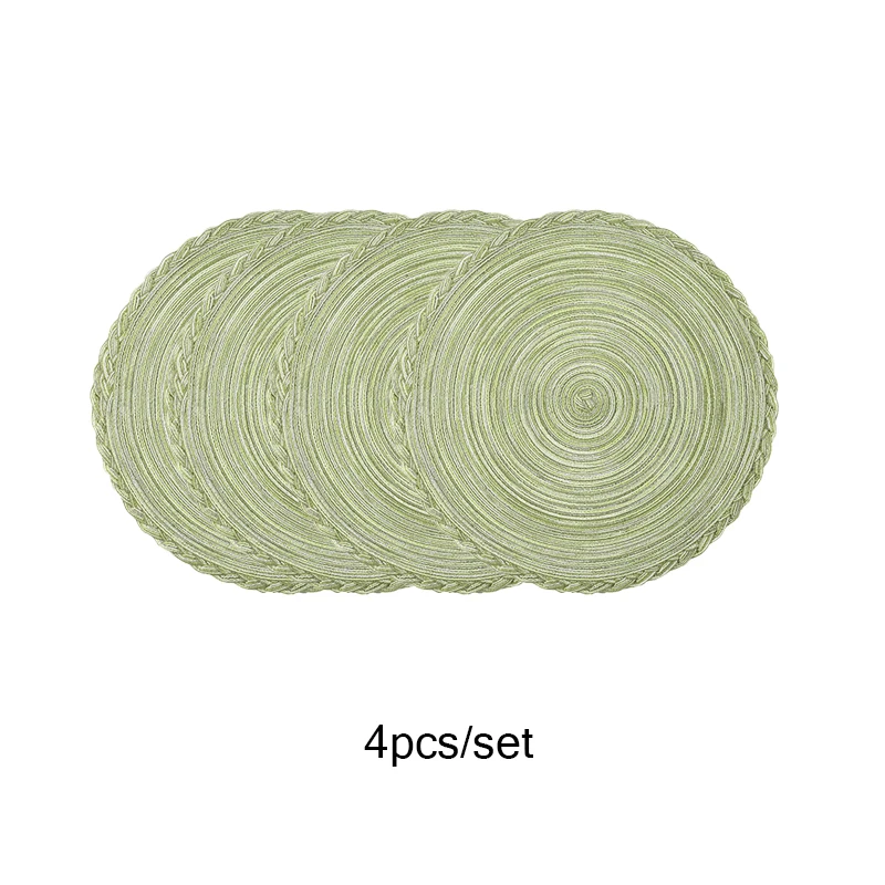 Best-Selling Round Cotton Placemats - Set of 4, Heat-Resistant and Non-Slip Washable Table Mats