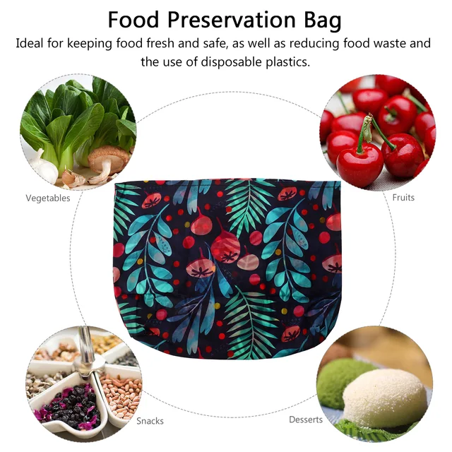 Sac de Conservation des citrouille Réutilisable en Cire d'Abeille, Accessoire de Conservation des Fruits Frais, pour Grill en Coton, pour Bancs 2