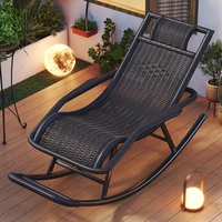 Rattan Rocking Chair Recliner Chair Adult Rocking Recliner Chair Balcony Home Leisure Rattan Elderly Lounge Chair Floor Chair 6