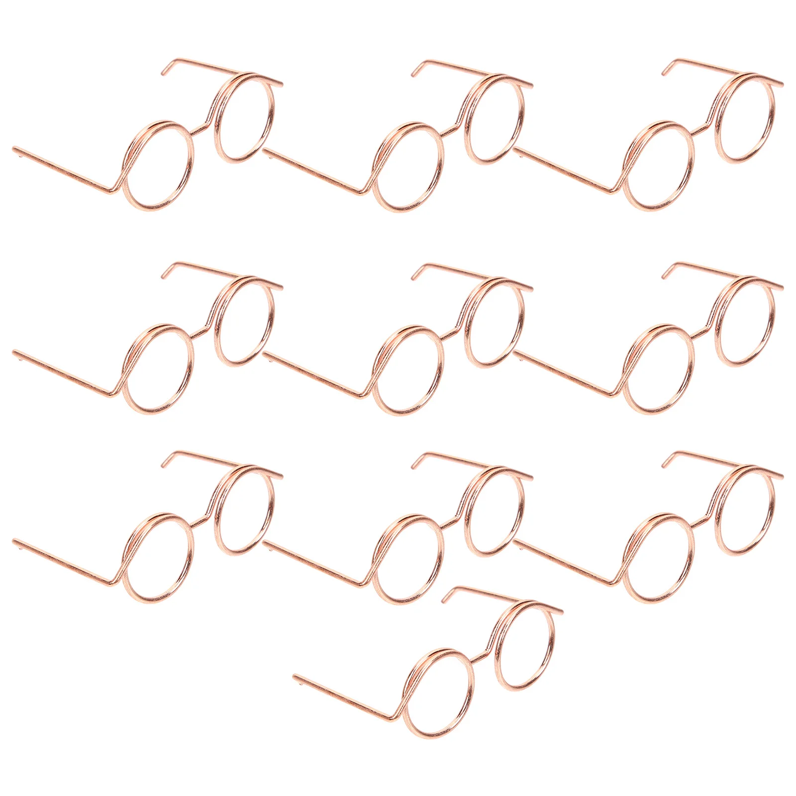 10 Pcs Metal Glasses Dress up Props Eyeglasses Mini Dolls Toys Accessories for Sunglasses