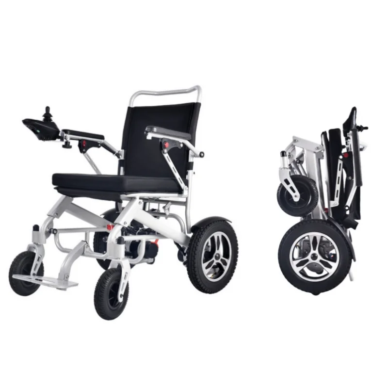 Lightweight Foldable Steel Electric Wheelchair with Remote Control Portable Motorized Rehabilitation Equipment for the Disabled