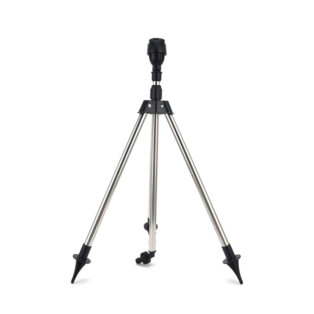 Garden Automatic Rotating Sprinkler Stainless Steel Tripod Irrigation Stand 360&deg; Water Jet Garden Lawn Sprinkler Tool