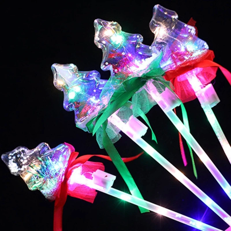 

Christmas LED Flashing Wand Set Handheld Snowflake Light Up Sticks Glowing Lamp Kids Adult RaveRally Party Props 10PCS