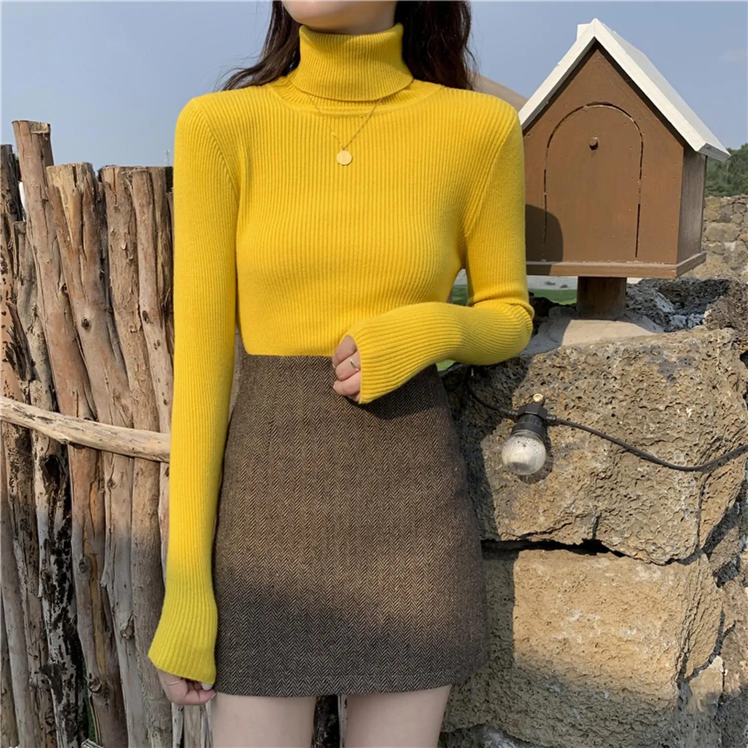 13 colors Slim Turtleneck Winter Sweater Women Pullover Girls Tops slim Autumn Female Knitted Outerwear Sweaters Warm Cashmere | Женская