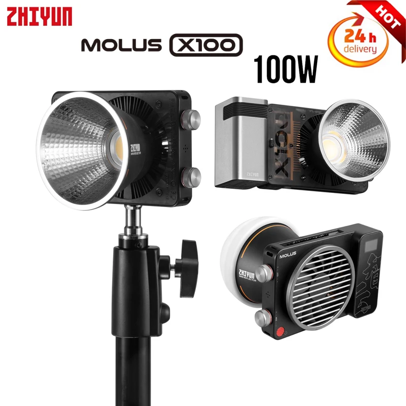 Zhiyun Molus X100 Led Video Light Pocket Cob Light 100W Fotografia Illuminazione Luce Di Riempimento Per Foto Studio Video Youtube/Outdoor
