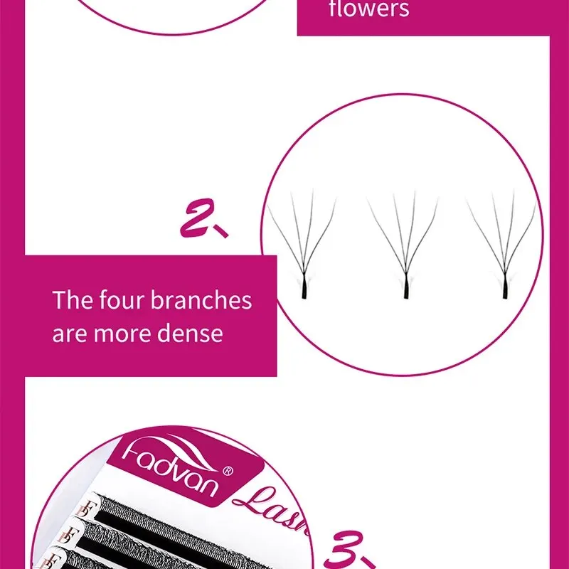 FADVAN W 3D 4D 5D 8-12/8-14mm Wimpern Wimpernverlängerung W-Form C/D Curl Neuartige Hybrid-Volumen Make-up Faux Mink Wimpern – Detail 8