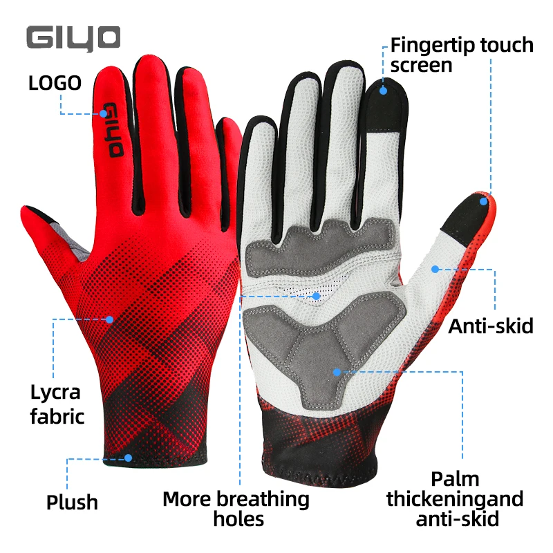 Bicycle Winter Thermal Full Finger Gloves MTB Road Bike Touch Screen Anti-skid Gloves Cycling Breathable Keep Warm Mittens 3
