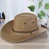 Western Cowboy Hat Retro Sheriff Cap Sunscreen With Wind Rope Hat Men And Women Horseback Riding Tourism Fishing Sunshade Cap 3