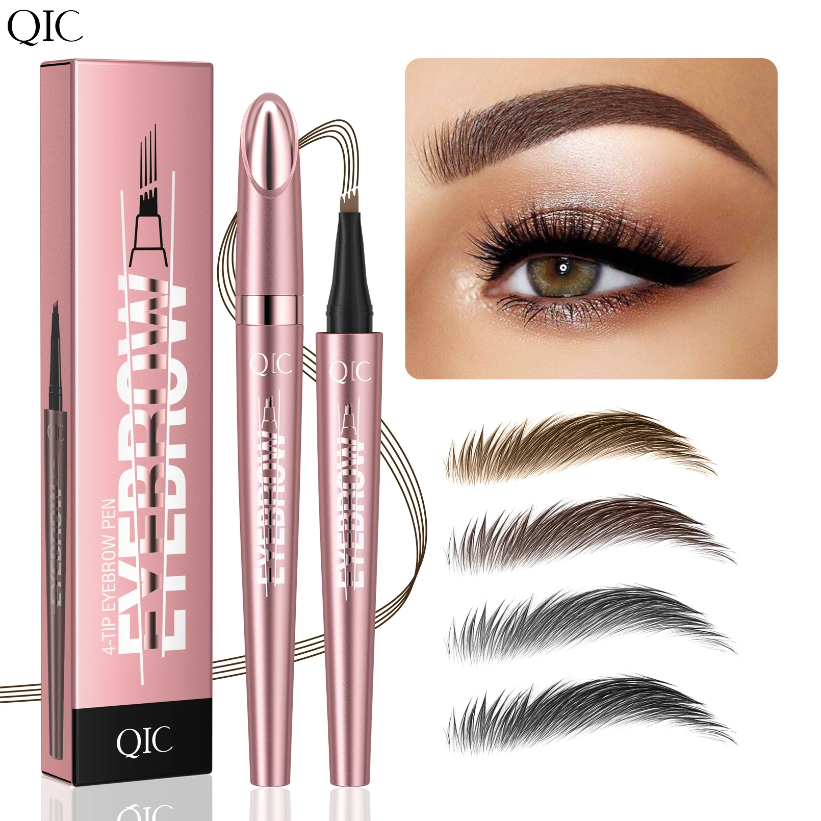 Eyebrow Pencil Waterproof Liquid Eyebrow Pen Makeup Long Lasting Brow Pen Brown Black Eye Tattoo Cosmetics 3