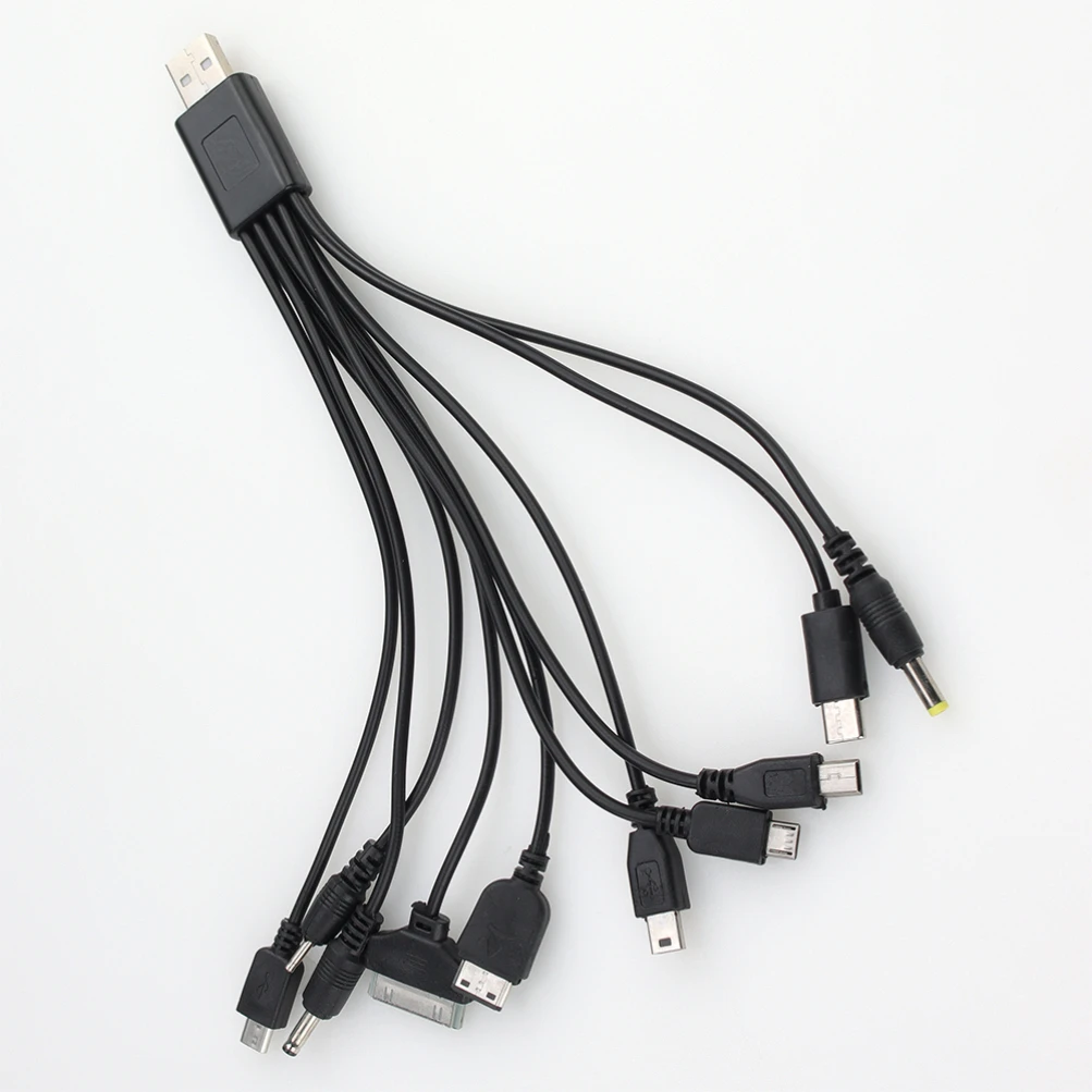 다기능 USB 데이터 와이어 코드, 10 인 1 멀티 헤드 충전 충전 케이블 500 개