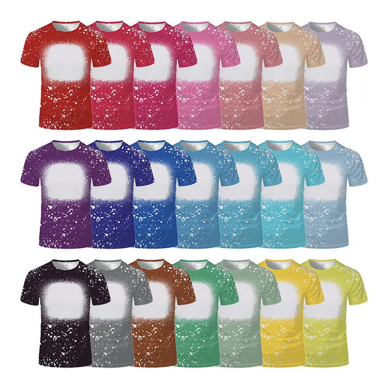 Sublimation Blank T-shirt Tie-Dye Short Sleeve Couples-dress Tshirts Front  Bleached Tops For Heat Transfer Print Logo Image - AliExpress