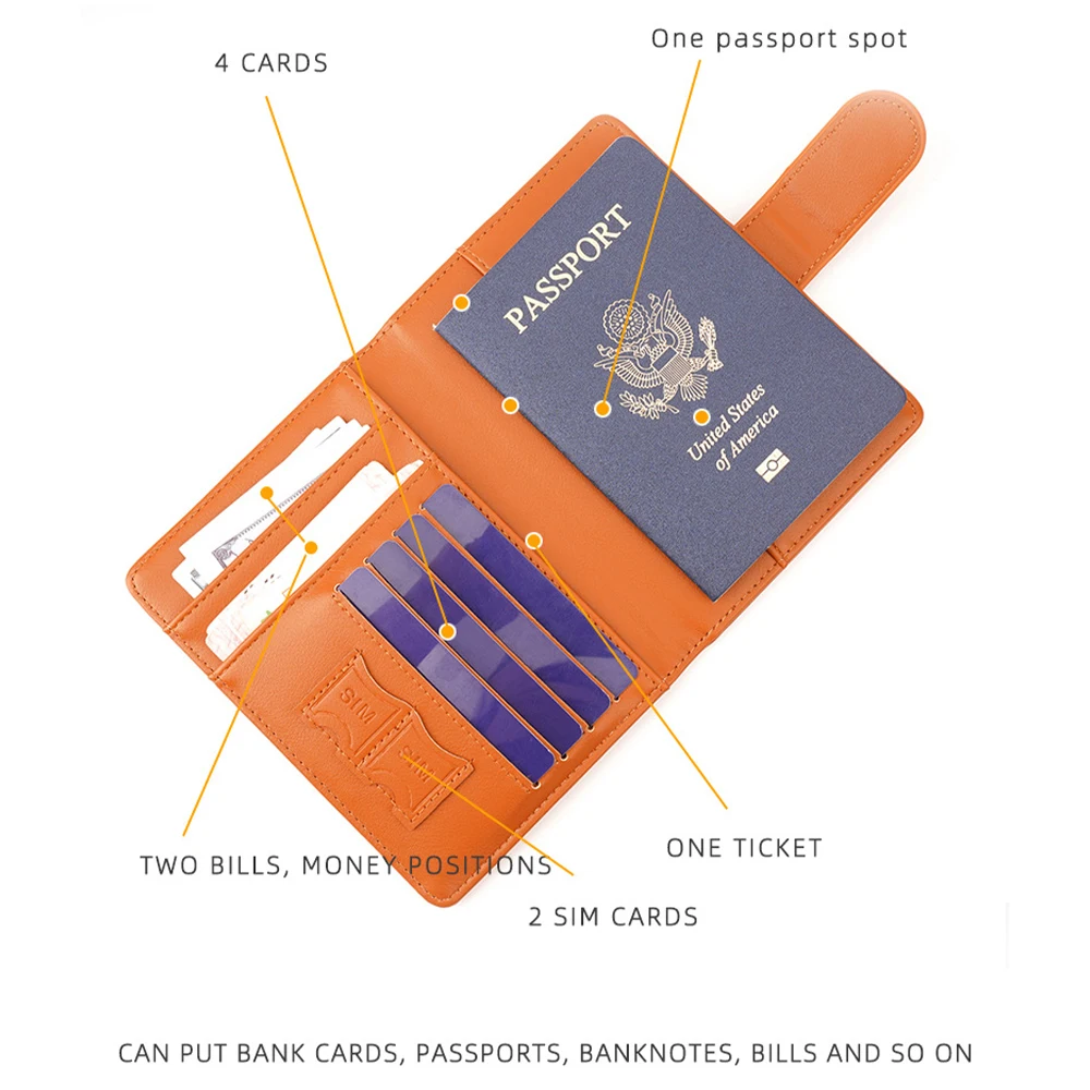 1Pcs/Baellerry Travel Passport Holder with Multiple Card Slots for Organized Storage, Passport, Ticket, and Bank Card All-In-One Package, Essential for Business Trips
