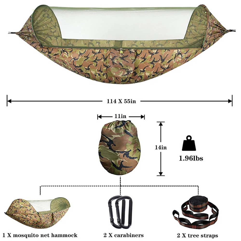 Hammock 2 Tourist Outdoor Portable Hammocks With Mosquito Net Waterproof Camping For Leisure Shelters Survival Ultralight Large 6