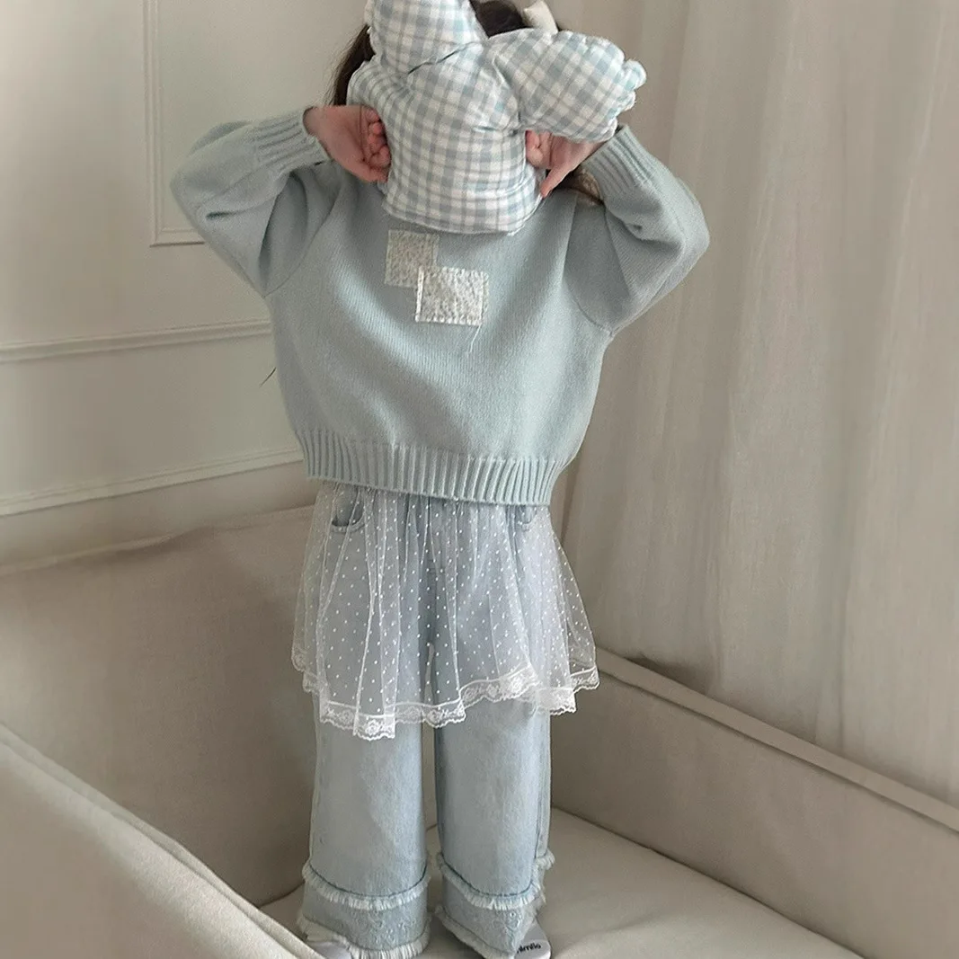 Little Girl Children's Lace and Lace Layering Artifact Fart Curtain Korean Version Versatile Half Skirt Fart Curtain children skirts
