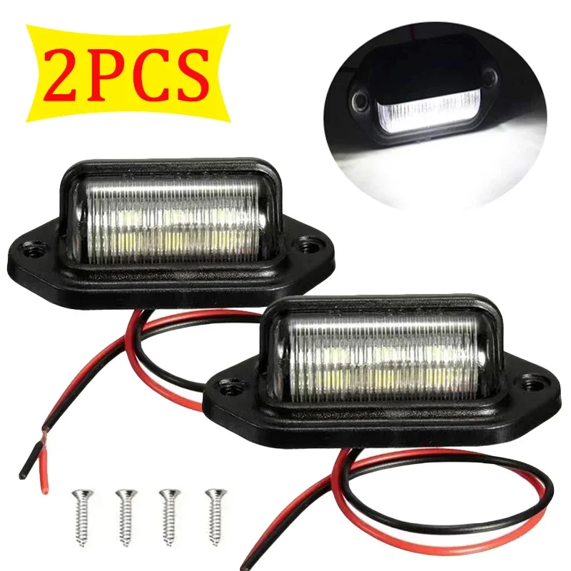 6LED Truck License Plate Light Car Truck Bus Trailer Tail Lamp Side Bulb12-24V Motorcycle Signal Light Car Accessories