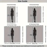 ดอกไม้สีเทาพร้อมม่านอาบน้ําตกแต่งเส้นทอง, ม่านอาบน้ําตกแต่งห้องน้ํา, ม่านอาบน้ํากันน้ําพร้อมตะขอ 4