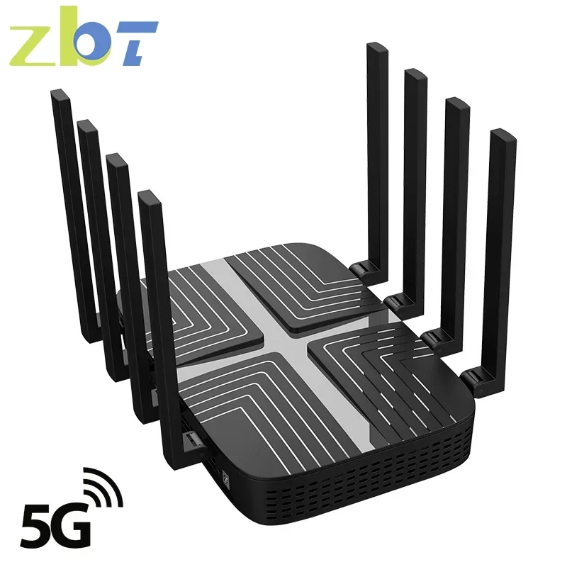 

ZBT Dual SIM 5G Router DDR4 1GB 3000Mbps Openwrt WIFI6 MESH USB3.0 4*LAN 8 Antennas 2.4GHz 5GHz Dual-Frequency Network Extender