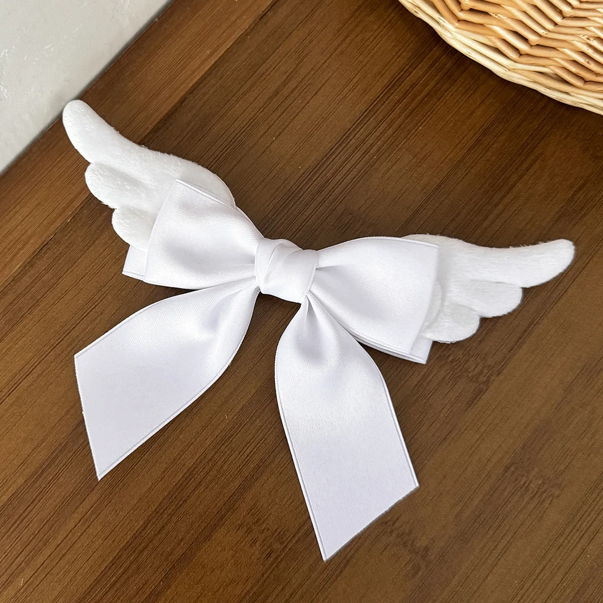 2 Teile/satz Engel Flügel Bogen Haar Zubehör Zwei Ton Satin Haarnadel Mädchen Herz Zurück Kopf Top Clip Seite Clip Kopfschmuck zubehör – Detail 6