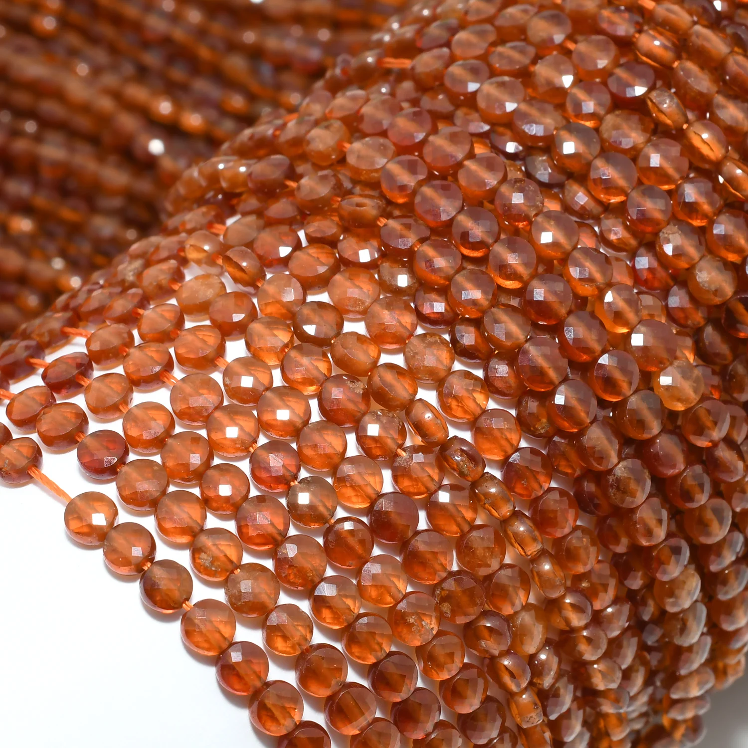 Natural Spessartine Garnet/Rhodolite Garnet/Pyrope Garnet/Almandine Garnet Faceted Flat Round Beads 4mm Thickness About 2.5mm