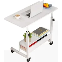 Adjustable Height Mobile Computer Desk for Small Space Rolling Writing with Wheels Corner Home Office Study 1