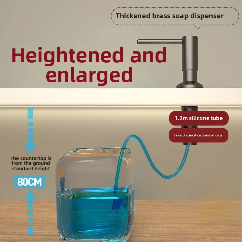 เครื่องจ่ายสบู่อ่างล้างจานเครื่องจ่ายสบู่อ่างล้างจานพร้อมถาดตะขอหลอดขยายผงซักฟอกเคาน์เตอร์ล้างจานสบู่เหลว Dispe 1