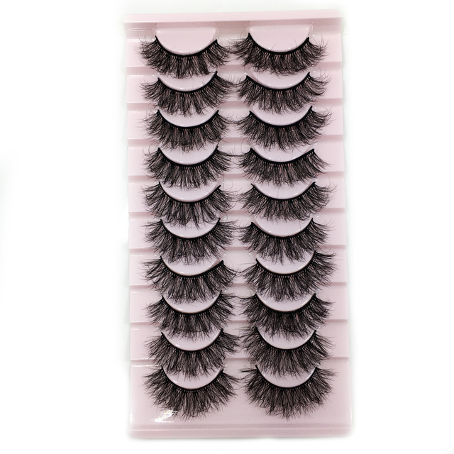 5/8/10/20 Pairs 3D Mink Lashes Natural False Eyelashes Dramatic Fluffy Soft Wispy Volume Cross Reusable Fake Eyelash  MaKeup