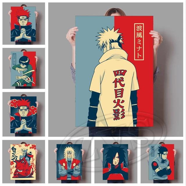 Quadro decorativo Emoldurado Jiraya e Naruto Anime Desenho Arte para sala  quarto