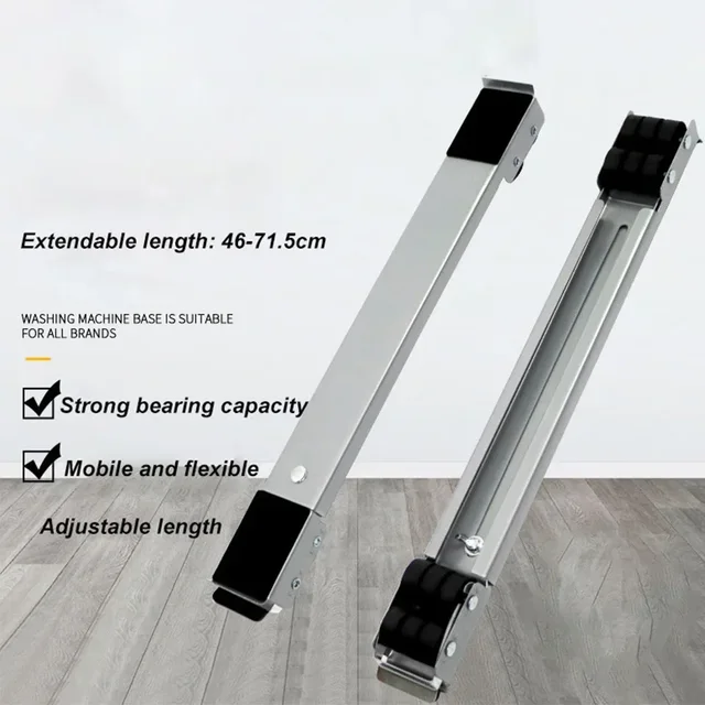 Rails with Wheels for Washing Machine Support Stand Movable Adjustable Refrigerator Base Holder Mobile Roller Bracket 24 Wheel - Image 2
